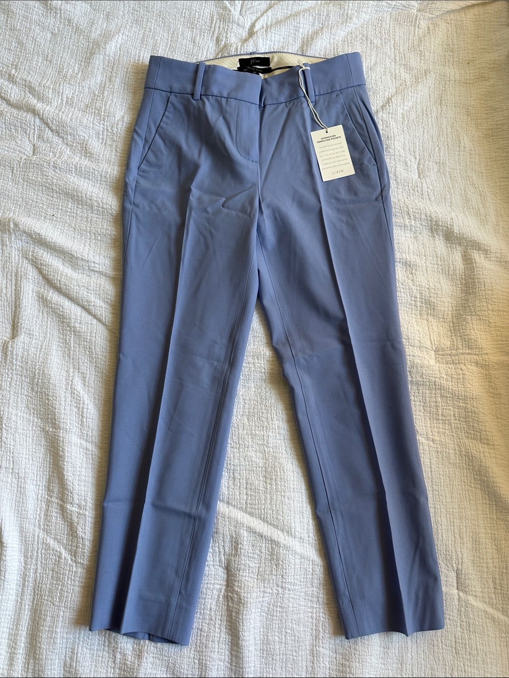 NWT J. Crew Petite Cameron Slim Crop Pant in Italian Stretch Wool in Orchid Blue